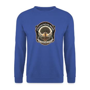 Streuobst Experte - Unisex Pullover - Royalblau - Vorne - Alina (178cm) & Michal (187cm)