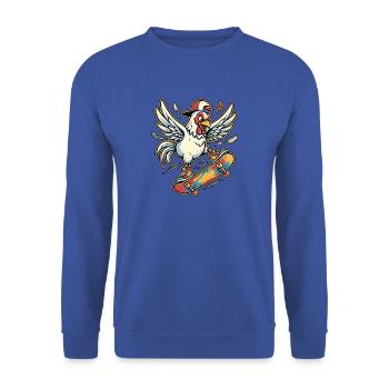 Skater Chicken - Unisex Pullover - Royalblau - Vorne - Alina (178cm) & Michal (187cm)