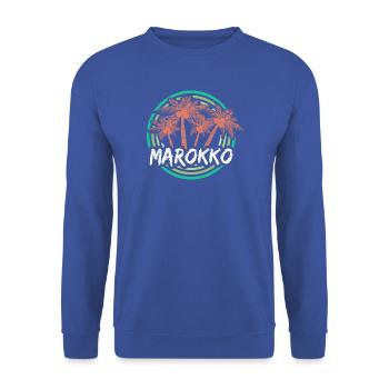 Ferien Marokko - Unisex Pullover - Royalblau - Vorne - Alina (178cm) & Michal (187cm)