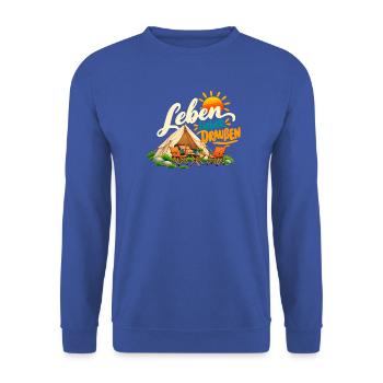 Leben Draußen Camping Vibes - Unisex Pullover - Royalblau - Vorne - Alina (178cm) & Michal (187cm)