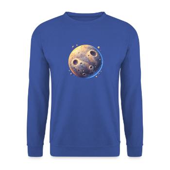 Mondkrater Farbenspiel - Unisex Pullover - Royalblau - Vorne - Alina (178cm) & Michal (187cm)