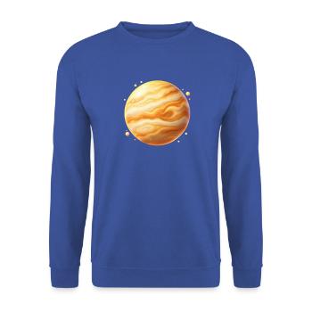 Goldplanet Jupiter Wirbel - Unisex Pullover - Royalblau - Vorne - Alina (178cm) & Michal (187cm)