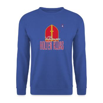 'k Bin gin Holten Kloas – Sinterklaas-Trikot - Unisex Pullover - Royalblau - Vorne - Alina (178cm) & Michal (187cm)