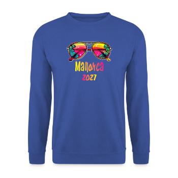 Mallorca 2027 Sonnenbrillen-Design - Unisex Pullover - Royalblau - Vorne - Alina (178cm) & Michal (187cm)