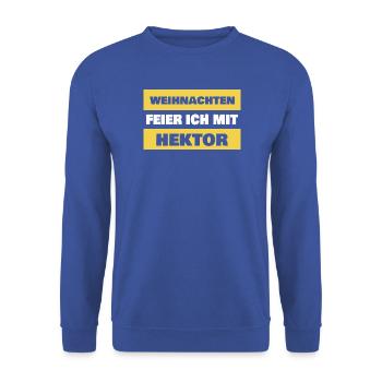 Geschenk für Hektor - Unisex Pullover - Royalblau - Vorne - Alina (178cm) & Michal (187cm)