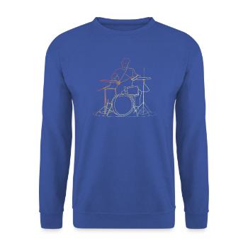 Schlagzeuger Retro Look - Unisex Pullover - Royalblau - Vorne - Alina (178cm) & Michal (187cm)