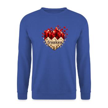 Franken - Unisex Pullover - Royalblau - Vorne - Alina (178cm) & Michal (187cm)