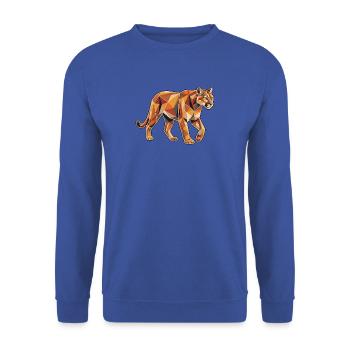 Poly Stil Löwin - Unisex Pullover - Royalblau - Vorne - Alina (178cm) & Michal (187cm)