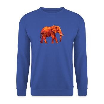 Poly Stil Elefant - Unisex Pullover - Royalblau - Vorne - Alina (178cm) & Michal (187cm)
