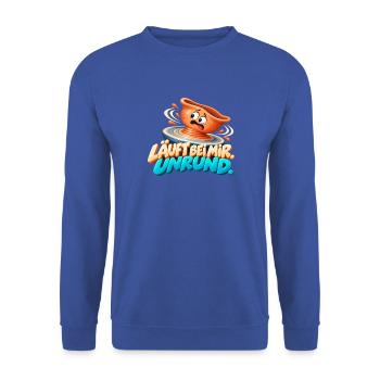 Läuft bei mir Unrund - Unisex Pullover - Royalblau - Vorne - Alina (178cm) & Michal (187cm)