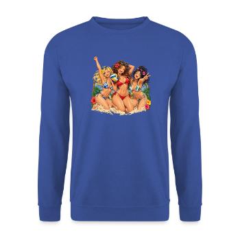 Beach Volley Besties - Unisex Pullover - Royalblau - Vorne - Alina (178cm) & Michal (187cm)