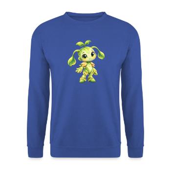 Grünes Pflanzwesen Charme - Unisex Pullover - Royalblau - Vorne - Alina (178cm) & Michal (187cm)