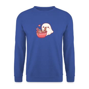 Der süße Geist liebt es, japanische Ramen-Nudeln zu essen - Unisex Pullover - Royalblau - Vorne - Alina (178cm) & Michal (187cm)