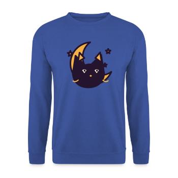 Mondkatze im Traumlicht - Unisex Pullover - Royalblau - Vorne - Alina (178cm) & Michal (187cm)