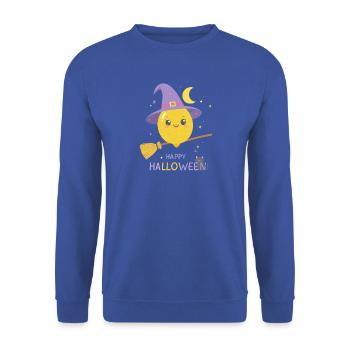 Zitronenhexe Happy Halloween - Unisex Pullover - Royalblau - Vorne - Alina (178cm) & Michal (187cm)