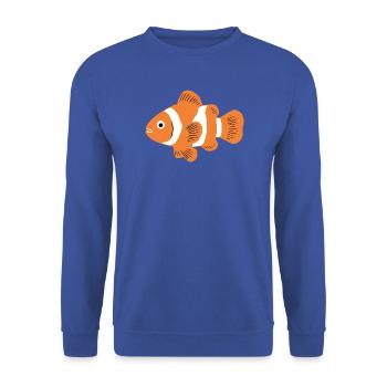 Clownfisch_orange_Aquarium_Geschenk - Unisex Pullover - Royalblau - Vorne - Alina (178cm) & Michal (187cm)