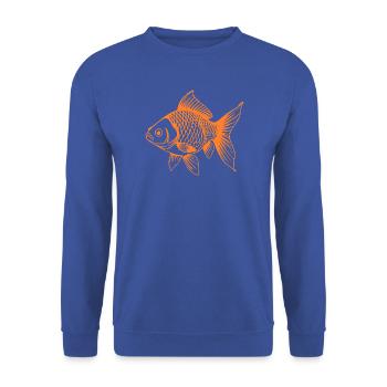 Süßer Goldfisch Comic Haustier Aquarium Geschenk - Unisex Pullover - Royalblau - Vorne - Alina (178cm) & Michal (187cm)