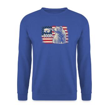 Funny Bear Boop The Snoot American Flag Patriotic - Unisex Pullover - Royalblau - Vorne - Alina (178cm) & Michal (187cm)