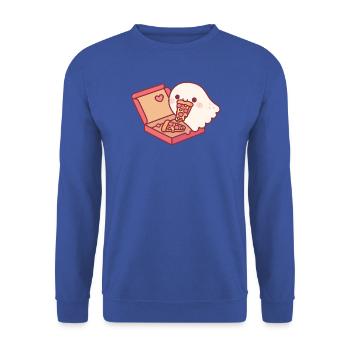 Süßer Geist liebt es, Peperoni-Pizza zu essen - Unisex Pullover - Royalblau - Vorne - Alina (178cm) & Michal (187cm)