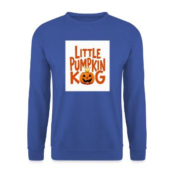 Kleiner Kürbiskönig Halloween-Design - Unisex Pullover - Royalblau - Vorne - Alina (178cm) & Michal (187cm)