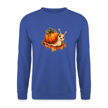 Kürbisschnecke - Unisex Pullover - Royalblau - Vorne - Alina (178cm) & Michal (187cm)