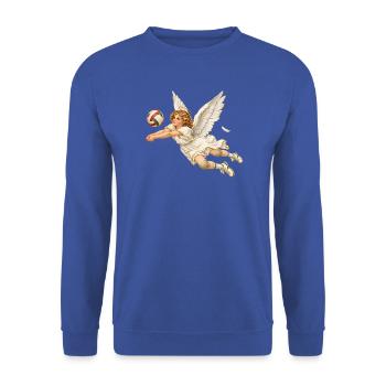 Volleyball Engel Weihnachten Geschenk Vintage - Unisex Pullover - Royalblau - Vorne - Alina (178cm) & Michal (187cm)