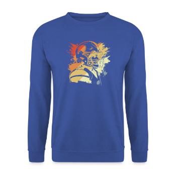 Vintage Football - Unisex Pullover - Royalblau - Vorne - Alina (178cm) & Michal (187cm)