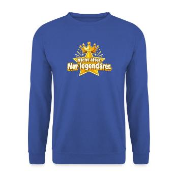 Geburtstag Legende – Geburtstagsgeschenk - Unisex Pullover - Royalblau - Vorne - Alina (178cm) & Michal (187cm)