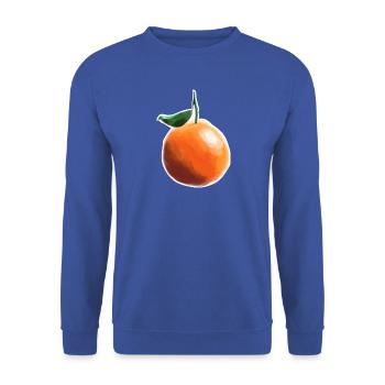 Saftige Orange – Ästhetische Frucht Illustration - Unisex Pullover - Royalblau - Vorne - Alina (178cm) & Michal (187cm)