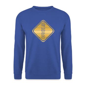 Ehefrau Ophelia - Unisex Pullover - Royalblau - Vorne - Alina (178cm) & Michal (187cm)