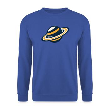 Planet Saturn Ringe Grafik - Unisex Pullover - Royalblau - Vorne - Alina (178cm) & Michal (187cm)