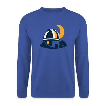 Sternwarte Mond Wappen Logo - Unisex Pullover - Royalblau - Vorne - Alina (178cm) & Michal (187cm)