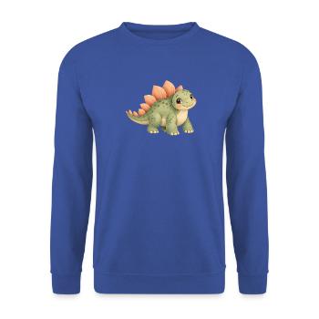 Süßer kleiner Dinosaurier für Kinder - Unisex Pullover - Royalblau - Vorne - Alina (178cm) & Michal (187cm)