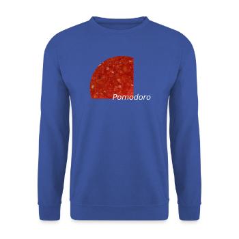 Runde Pizzasauce - Unisex Pullover - Royalblau - Vorne - Alina (178cm) & Michal (187cm)