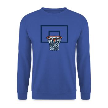 Basketballkorb Brett Logo - Unisex Pullover - Royalblau - Vorne - Alina (178cm) & Michal (187cm)