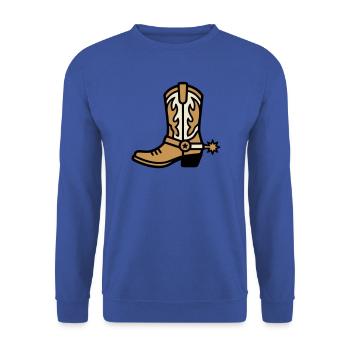 Cowboy Stiefel Sporn Logo - Unisex Pullover - Royalblau - Vorne - Alina (178cm) & Michal (187cm)