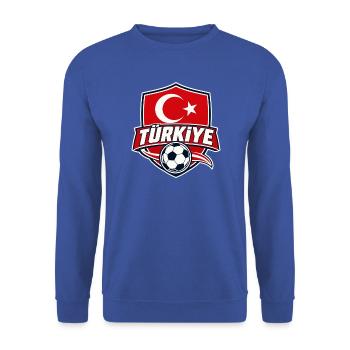 Türkei Fußball - Unisex Pullover - Royalblau - Vorne - Alina (178cm) & Michal (187cm)