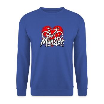 Münster Fahrrad Graffiti Herz - Unisex Pullover - Royalblau - Vorne - Alina (178cm) & Michal (187cm)