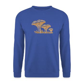 Pfifferlingsfamilie - Unisex Pullover - Royalblau - Vorne - Alina (178cm) & Michal (187cm)