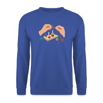Ergotherapie Feinmotorik - Unisex Pullover - Royalblau - Vorne - Alina (178cm) & Michal (187cm)