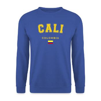Cali Colombia Flag College Look - Unisex Pullover - Royalblau - Vorne - Alina (178cm) & Michal (187cm)