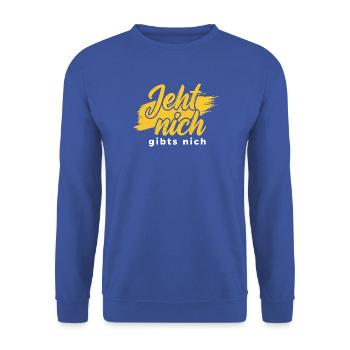 Jeht nich gibts nich Berlin Spruch Pinsel - Unisex Pullover - Royalblau - Vorne - Alina (178cm) & Michal (187cm)