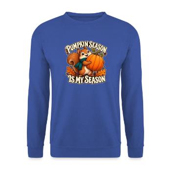 Kürbiszeit ist meine Saison - Unisex Pullover - Royalblau - Vorne - Alina (178cm) & Michal (187cm)