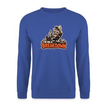 Ich habe einen Zusammenbruch - Unisex Pullover - Royalblau - Vorne - Alina (178cm) & Michal (187cm)