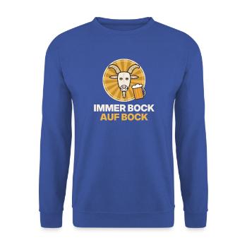 Bockziege Bierlogo - Unisex Pullover - Royalblau - Vorne - Alina (178cm) & Michal (187cm)