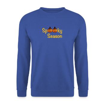 Halloween Spooky Season Design - Unisex Pullover - Royalblau - Vorne - Alina (178cm) & Michal (187cm)