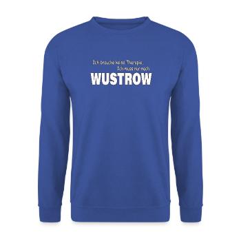 Therapie WUSTROW - Unisex Pullover - Royalblau - Vorne - Alina (178cm) & Michal (187cm)