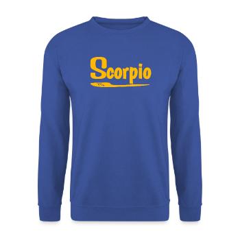 Skorpion Horoskope emblem  - Unisex Pullover - Royalblau - Vorne - Alina (178cm) & Michal (187cm)