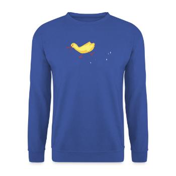 Peking Ente  - Unisex Pullover - Royalblau - Vorne - Alina (178cm) & Michal (187cm)