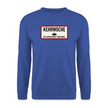 3 - Unisex Pullover - Royalblau - Vorne - Alina (178cm) & Michal (187cm)